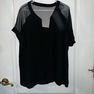 BLACK SHEER MESH TOP